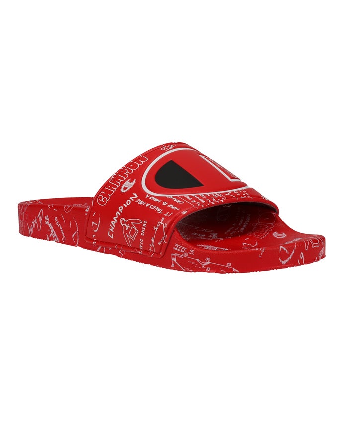 Champion Ipo Doodle Badslippers Heren - Rood - Belgie 3017ZMDVO